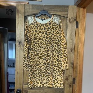 Simply Southern Leopard Print Long Sleeve Dress